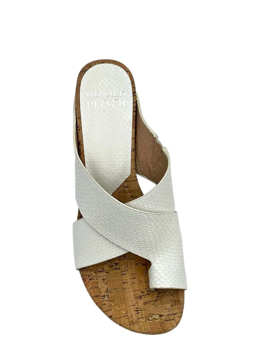 Donald J. Pliner White Cork Slide Sandals - Picture 1 of 9